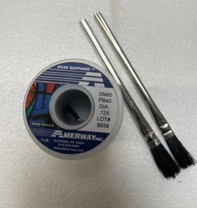 Amerway 60/40 Solder for Stained Glass 5 Pound (5 rolls) with 2 Chemical Brushes