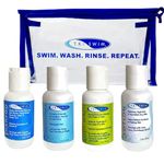 TRISWIM 59ml Shot Set Travel Set in Cosmetic Bag with Shampoo, Body Wash, Lotion, and Conditioner for Hydrated Skin and Healthy Hair