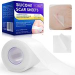 Joyeee Silicone Scar Sheets (1.6 x 120"Roll-3M), Scar Away Tape Scar Removal Strips, Effective Soften and Flatten Old & New Scars Caused by Acne, C-Section, Keloid, Burn, Surgery, Washable, Clear