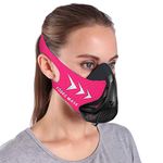 FDBRO Workout Mask for Fitness Resistance Training Running Breathing Mask,Men Women Adult High Altitude Elevation Simulation Trainer (Pink&Black-1, Small)
