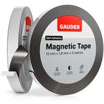 GAUDER Magnetic Tape Self Adhesive | Magnet Strips with Adhesive Backing | Sticky Back Magnet Roll (3m)