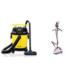 Inalsa Vacuum Cleaner Wet and Dry Micro WD10-1000W with 3in1 Multifunction, 14KPA Suction and Impact Resistant Polymer Tank,(Yellow/Black) Steam Master 1600-Watt Garment Steamer