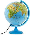 Waypoint Geographic Safari Explorer Animals Globe Illuminated Desktop Globe with Blue Physical Earth & 100'S of Illustrated Animals, 10"