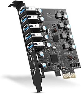 PCI-E to USB 3.0 7-Port(2X USB-C - 5X USB-A) Expansion Card,PCI Express USB Add in Card, Internal USB3 Hub Converter for Desktop PC Host Card Support Windows 10/8/7/XP and MAC OS 10.8.2 Above