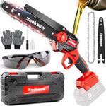 Cordless Mini Chainsaw for Milwaukee M18 Battery, 8-Inch & 6-Inch Electric Handheld Chainsaw with Auto-Oiler, 2-in-1 Battery Powered Mini Chain Saw for Wood Cutting, Tree Trimming(No Battery)