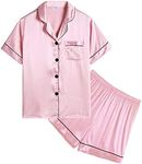 SWOMOG Girls Pyjamas Set Satin Silk