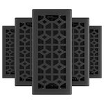 Imperial RG3466 Templar Decorative Floor Register, 4x10 Inch, Black Iron, 5 Pack