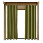 ChadMade Windproof Outdoor Curtain with Top Bottom Aluminum Grommet Olive 100" W x 102" L, Waterproof Patio Cabana Porch Gazebo Panel Drapery (1 Panel)