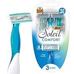 BIC Soleil Comfort Women's Disposable Razor, Four Blade, Count of 3 Razors, For a Smooth and Close Shave