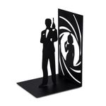 Balvi - Secret Agent decorative metal bookend in black colour. Original design