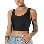 Gotoly Women Transgender Tomboy FTM Chest Binder Bustiers Corsets Pull On Closure Trans Elastic Breast Binder Tank Top Black