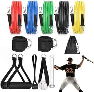 Hikeen Resistance Bands - Baseball Trainer Kit with Interchangeable Grips for Pitching Arm Strength Building