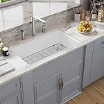 32 White Undermount Kitchen Sink, H