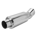 63mm Stainless Steel Exhaust Muffler for DTM Style Silver Car - Deep Tone Sound