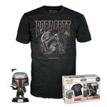 Funko Pop! & Tee: Star Wars - Boba Fett - Large - (L) - T-Shirt - Clothes With Collectable Vinyl Figure - Gift Idea - Toys and Short Sleeve Top for Adults Unisex Men and Women - Official Merchandise