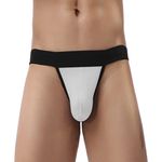 AM Zone Men's Polyester Spandex Thongs Brief Underwear (Pack of 1) (AM-ML-07604) White (X-Large)