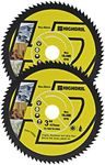 HIGHDRIL HSS Circular Saw Blade - 2PCS 3inch/75mm 72T 10mm Bore Cutting Discs for Wood, Copper, Aluminum, Plastic and Soft Metal, Yellow…