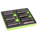 OEMTOOLS 25276 6 Pack Crank Bolt Socket Set, Metric Harmonic Balancer Socket Set, 1/2 Drive Crank Bolt Removal Tool 6 Point Weighted Impact Socket Set