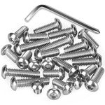 Nutmanel 1/4 inch Screws Camera Screws 25pcs Converter Threaded Screws with a Small Wrench Hex Threaded Screws 304 Stainless Steel for DSLR Camera Cage