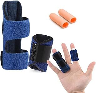 2 Pcs Trigger Finger Splints, Finger Support with 2 Gel Sleeves,Index Finger Brace for Pointer Finger, Middle Finger, Mallet Ring Finger, Broken Finger Knuckle Immobilization for Pain Relief Sport Injuries, Basketball, Senior Tendon Release