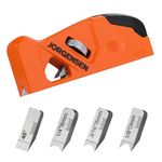 Jorgensen Chamfer Plane for Woodworking, Edge Corner Flattening Tool for Wood, 45° Hand Manual Planer with 4 Cutter Heads for Quick Wood Trimming