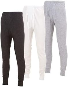 Mens Thermal Long John Pants - Thermal Bottom Base Layer for Tshirts & Jackets - Lightweight Thermal Underwear Mens - 3 Pack