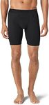 Tommy John Men’s Boxer Briefs 8” Underwear - Second Skin Boxers with Supportive Contour Pouch - Silky Soft, Stretch Fabric, Black, Medium