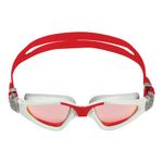 Aqua Sphere Kayenne Adult Swim Goggles - 180-Degree Distortion Free Vision, Ideal for Active Pool or Open Water Swimmers, Red Titanium-Mirrored Lens, Gray/Red Frame, One Size, (EP2961006LMR)