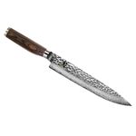 Shun Cutlery Premier 9.5-inch Slicing Knife Hand-Sharpened, Damascus Cladding, Handcrafted in Japan