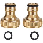 Brass Hose tap Connector, 3/4 inch Female tap Connector, Threaded tap Adapter Quick Coupling - for Home Garden Hose Component Connections.