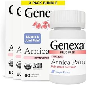 Genexa Arnica Tablets for Pain Relief Formula | Alleviate Muscle & Joint Pain, Soreness, & Stiffness | Delicious Organic Grape Flavor | Homeopathic Remedy Made Clean | 300 Chewable Tablets (3 Pack)