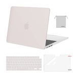 MOSISO Compatible with MacBook Air 13 inch Case 2024 2023 2022 M3 A3113 M2 A2681 Touch ID, Plastic Hard Case&Keyboard Cover&Screen Film&Pouch Compatible with MacBook Air 13.6 inch Case,Stone Gray