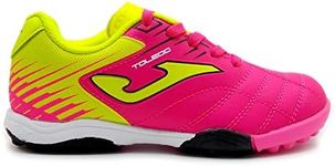 Toledo Junior Kids Turf Soccer Shoes, Pink/Neon Yellow, 9 Toddler