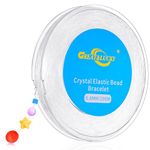 Crystal Elastic Bead Bracelet-String 0.8MM Bead Cord Clear Elastic Stretchy Bracelet String Thread for Beading Necklaces Jewelry Crafts Making (0.8MM)