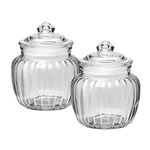 Treo By Milton Pot Jar With Glass Lid, Set of 2, 670 ml Each, Transparent | Air Tight | Storage Jar | Kitchen Organiser | Modular | Dishwasher Safe