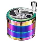 Golden Bell Grinder 2 inch Hand Cranked Spice Grinder 4 Layers Zinc Alloy Grinder - Rainbow Color