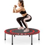 COWISH Mini Trampoline Fitness Trampoline with Anti-Slip Feet for Indoor/Outdoor Rebounder Exercise Bouncer, Fitness Rebounder for Adults