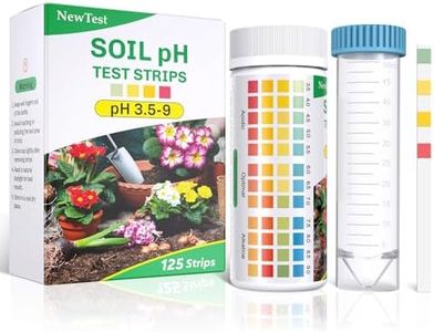 NewTest Soil pH Test Kit: Upgraded 125 Soil pH Test Strips with Measuring Cylinders for Accurate Testing pH Level of Garden Lawn Grass Flower Vegetable Compost Dirt