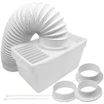 SPARES2GO Universal Vent Hose Condenser Box Kit with 3 x Adapters for Tumble Dryer (1.2m)