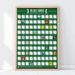 Gift Republic 100 Golf Courses Bucket List Poster, Green