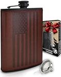 American Flag Leather Hip Flask - 8