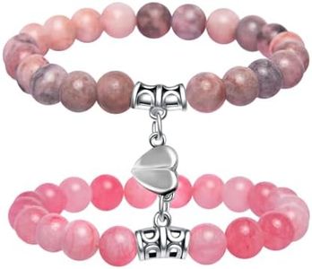 Smilelife Dual-Sized Matching Heart Magnetic Bracelets for Couples, Best Friends & Family - Perfect Gifts for Mom and Daughter (5093)