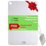 MOMS CRAFT Stainless Steel Chopping Board | Steel Chopping Board Kitchen | Steel Chopping Board | Steel Vegetable Cutting Board | Chopping Board Steel | Chopping Board Kitchen | Large 37X25Cm