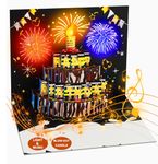 Birthday Cards, 3D Pop Up Birthday Card Blowable Light and Music Happy Birthday Card Greeting Cards Gifts for Women, Men, Wife, Husband, Mom, Dad, Sister, Friend