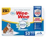 Four Paws Wee-Wee Odor Control with Febreze Freshness Pee Pads for Dogs, Leak-Proof Floor Protection Dog & Puppy Quilted Potty Training Pads, Spring Fresh Scent, 22" x 23" (50 Count)