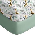 Yoofoss Baby Crib Sheets for Boys Girls, Fitted Crib Sheet 2 Pack for Standard Crib and Toddler Mattress, Super Soft Microfiber Baby Sheet 28x52x8in (Green+Giraffe)