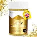 Gold Lustre Dust Edible 10g - Edible Cake Decorations - Edible Gold Dust for Cake Icing, Muffins, Drinks and Cake Decorations