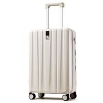 Hanke Upgrade Luggage Suitcases with Spinner Wheels Lightweight PC hardside Rolling Suitcase with TSA Lock, Checked-Large 29-Inch(Ivory White)