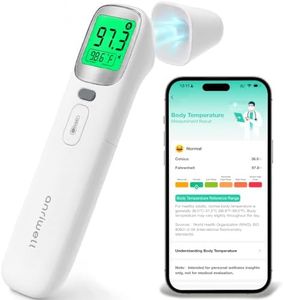 Anriwell Ear and Forehead Thermometer with App Tracking for Adults and Kids