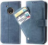 Asuwish Moto G5 Plus Wallet Case,Luxury Leather Phone Cases with Credit Card Holder Slot Kickstand Stand Flip Folio Protective Cover for Motorola Moto G5+ Women Girls Men Blue